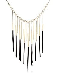 Steve Madden Tube Suede Fringe Necklace, 24"