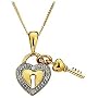 9ct Yellow Gold Diamond Set Key to My Heart Pendan&hellip 