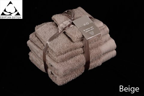 Prestige Luxor Egyptian Cotton 650gsm 6pc Towel Bale Bundle Gift Set - BEIGE