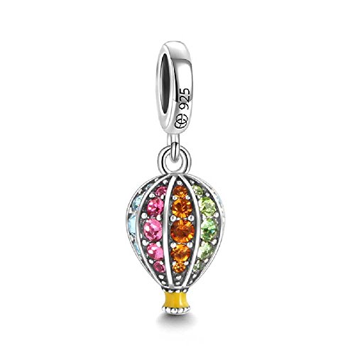 Soufeel Hot Air Balloon Dangle Charm 925 Sterling Silver Fit European Bracelets