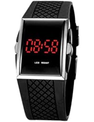 New Version Unisex LED Digital Sports Wrist Watch Black