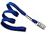 100 Royal Blue Flat Non-Breakaway Lanyards With Steel Bulldog Clip