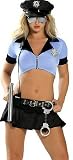 Sexy Exotic Black and Blue Cop Police Woman Costume 7pcs