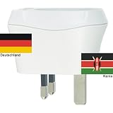 Design Reisestecker Adapter Kenia auf Deutschland, Schukostecker 230V,Umwandlungsstecker KE-Dvon "Reise-SK"