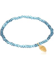 Satya Jewelry "Peacock" Labradorite Luster Stretch Bracelet, 7.07"