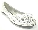 Ladies Silver Snake Print Ballerina Pump Flat Shoes