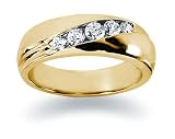 0.1 ctw. Woman's Round Diamond Wedding Band in 14K Yellow Gold
