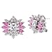 Cubic Zirconia .925 Sterling Silver Pink Sapphire Cluster Earrings