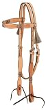 Browband Headstall W/Braided Rawhide & Horsehair Tassels