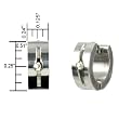 6mm Stainless Steel Cubic Zirconia Slit Huggie Hoop Earrings