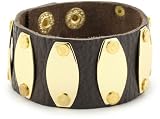 RAIN Chocolate Brown Leather Grommet Bracelet