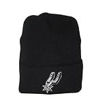 Adult NBA San Antonio Spurs Warm Ski & Skate Roll Up Beanie / Winter Hat - One Size Fits All - Black