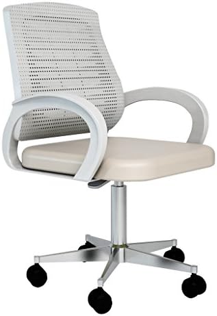Mia Mobili Desk Chair with Breathable Mesh Back (Cream)