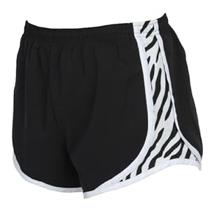 Youth Black with Zebra Side print sport velocity shorts, Medium