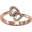 14K Rose Gold Diamond Heart Promise Ring - 0.03 Ct.