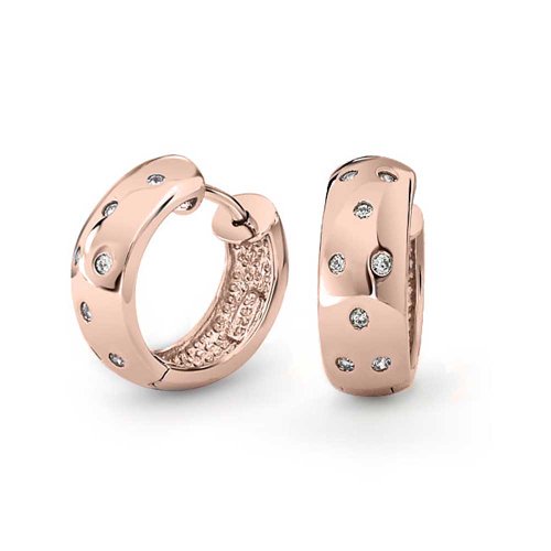 Bling Jewelry 925 Sterling Silver Etoile CZ Huggie Hoop Earrings