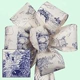 2.5 COUNTRY TOILE RIBBON - BLUE - Each