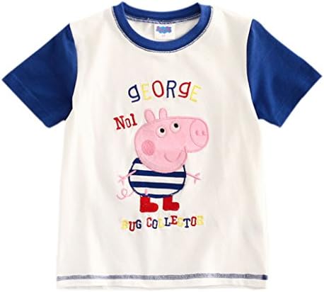 Lemonbaby Boys Peppa pig George Summer T-shirt White Short sleeve (2/3y, white)