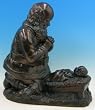 24 inch Kneeling Santa - Outdoor Vinyl Statue