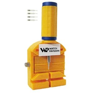 New Orange Model Design by Watch Pavilion 8-Pin Heavy Duty Watch Band Tool Link Pin Remover Removal for Bracelet Adjustments Watch Sizing Repair Fix with EIGHT (8) EXTRA PINS
