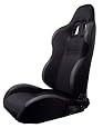 UNIVERISAL AUTO RACING SEATS 4 POINTS STYLE BLACK/BLACK - PASSENGER SIDE