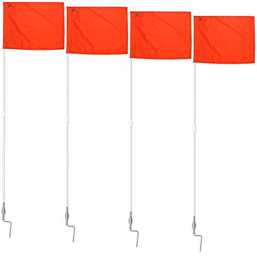 Agora Portable Fiberglass Corner Flags with Spring Base - Set of 4