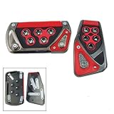 Red Nonslip Brake Gas Pedal Pad Cover for At Car Auto