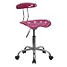 Flash Pink and Chrome Computer Task Chair with Tractor Seat