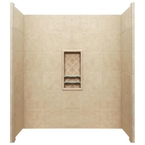 Stone bath tub shower surround
