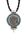 Hand-crafted Sterling Silver Buddhist Gau Box Pendant with Kalachakra Symbol