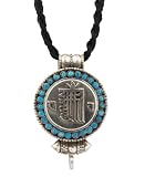 Hand-crafted Sterling Silver Buddhist Gau Box Pendant with Kalachakra Symbol