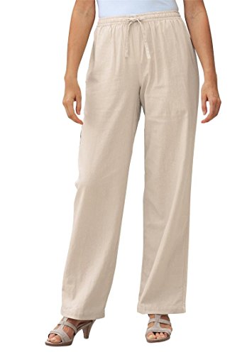 Women's Plus Size Petite Pants In Cool Linen Blend