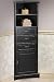 Corner Linen Cabinet 23.5"w Wood Drs Black
