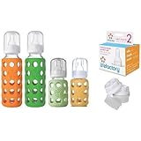 Lifefactory Glass Baby Bottles 4 Pack Starter Kit (9 oz. & 4 oz. - Gender Neutral)