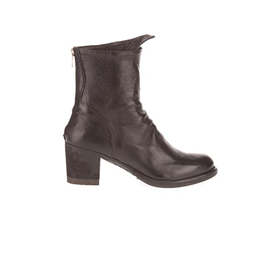OFFICINE CREATIVE WOMEN'S VARDA037NERO BLACK LEATHER ANKLE BOOTS