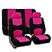 FH-FB050112 Flat Cloth Car Seat Covers Pink / Black Color