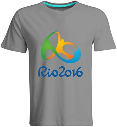 Hymorning 2016 Rio Olympic Games Logo Printing T Shirt L Grey
