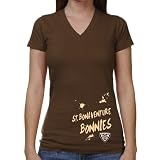 NCAA St. Bonaventure Bonnies Ladies Paint Strokes V-Neck T-Shirt - Brown