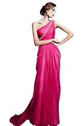 Chiffon/Taffeta/Tulle Lace Crystal Beaded Applique Crystals One Shoulder Mother-of-the-Bride Dress 