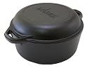 Lodge Logic 5 Qt Double Dutch Oven and Casserole with Skillet cover set, 10-1/4-Inch in diameter