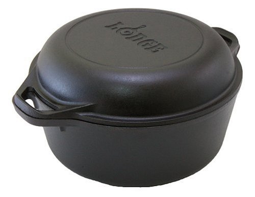 Lodge Logic 5 Qt Double Dutch Oven and Casserole with Skillet cover set, 10-1/4-Inch in diameter