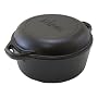 Lodge Logic 5-Quart Double Dutch Oven and Casserole with Skillet Cover