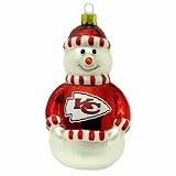 NFL Kansas City Chiefs Blown Glass Snowman Ornament