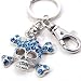HOT Large Ice Blue Crystal Skull Key Chain with Clip