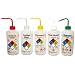 Nalgene 2425-0500 LDPE Right-To-Know Safety Wash Bottle Assortment, 500mL Capacity (Pack of 5)