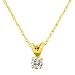 10k Yellow Gold Round Diamond 4-Prong Solitaire Pendant (1/5 ct, I-J Color, I3 Clarity)