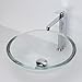 DECOLAV 1019T-TCR Anani Translucence Round 19mm Tempered Glass Vessel Sink, Transparent Crystal