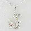 Siamese Cat Pendant in Sterling Silver and Brass on 16" Chain, #8759