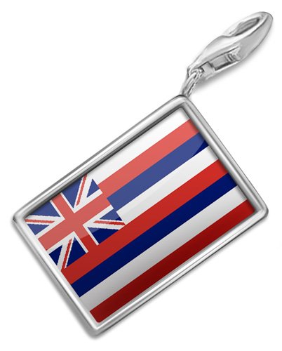 FotoCharms "Hawaii" Flag region: United States of America (USA) - Charm with Lobster Clasp For Charms Bracelet. Handmade in Germany
