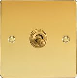 Varilight - 1G 1 or 2W 10A Classic Toggle Switch Dimension Polished Brass - XDVT1